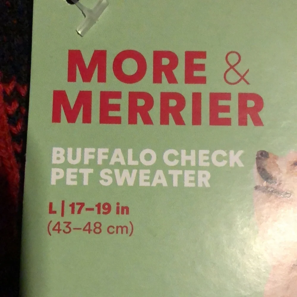 NWT Bundle Hat & Sweater Buffalo Plaid dog L